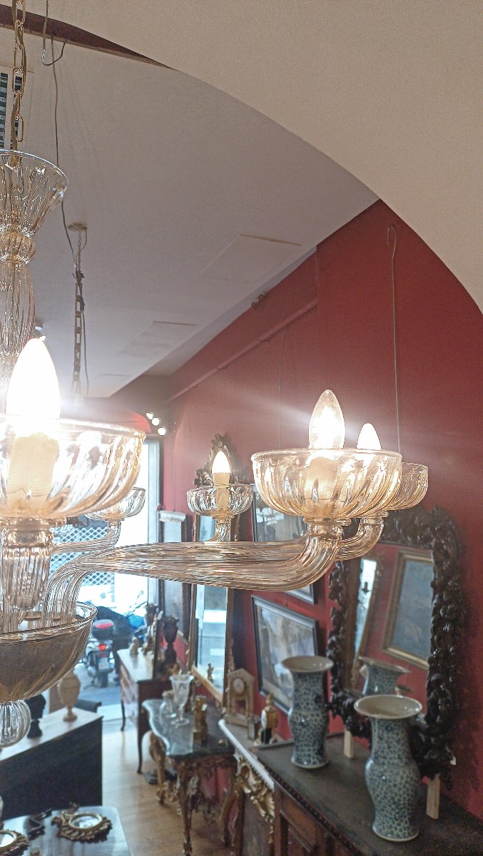 1970s Venini Glass Chandelier -photo-4