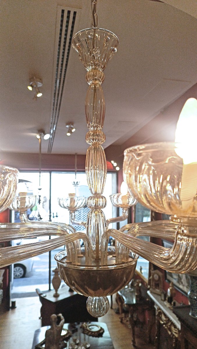 1970s Venini Glass Chandelier -photo-2