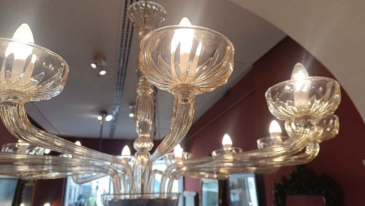 1970s Venini Glass Chandelier -photo-3