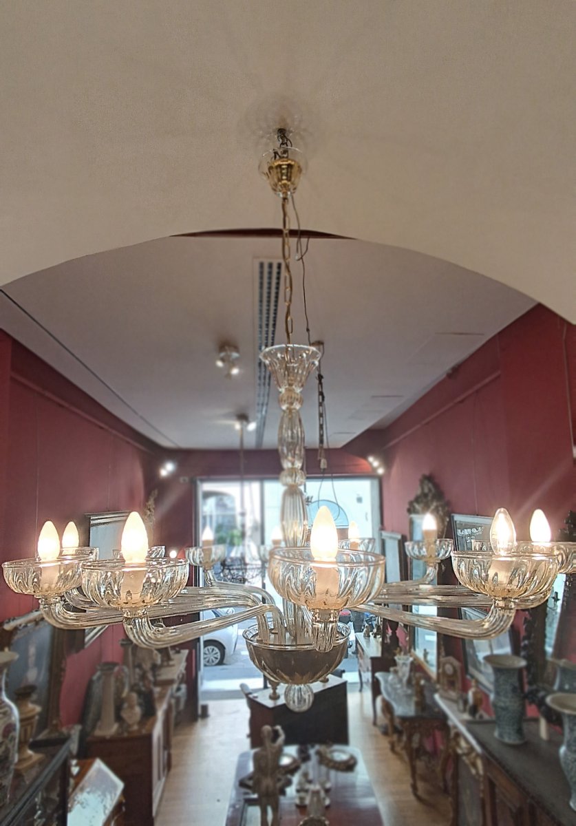 1970s Venini Glass Chandelier -photo-5