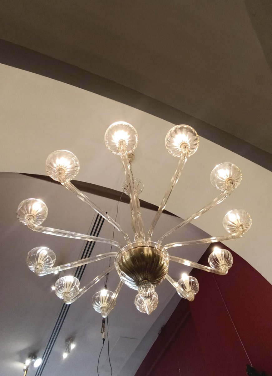 1970s Venini Glass Chandelier -photo-6
