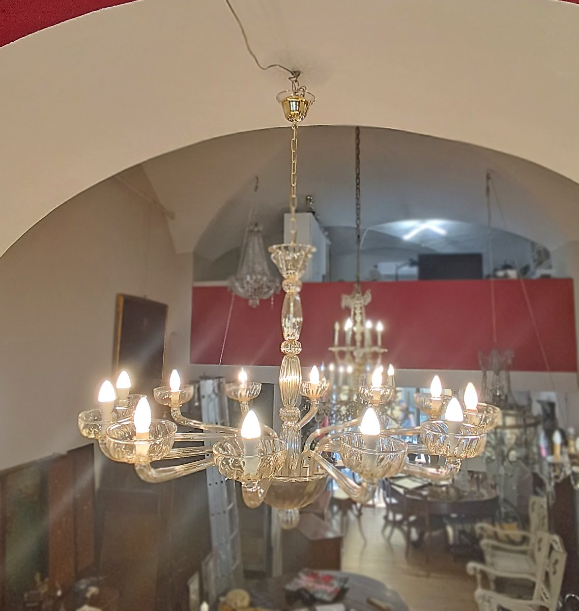 1970s Venini Glass Chandelier -photo-7