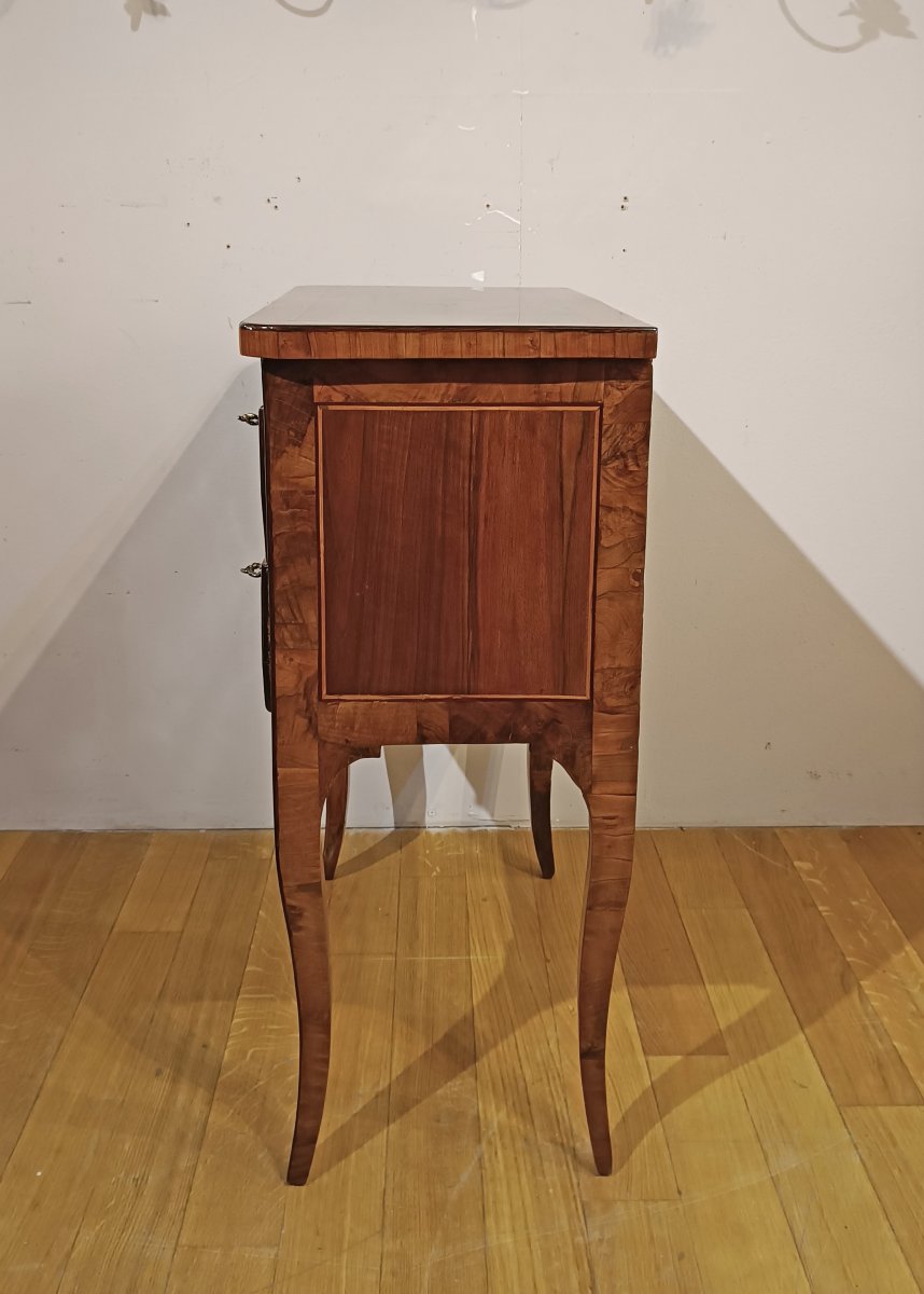 TABLE DE CHEVET AVEC MARQUETTES LOUIS XV-XVI SECONDE MOITIÉ DU 18ème SIÈCLE-photo-1