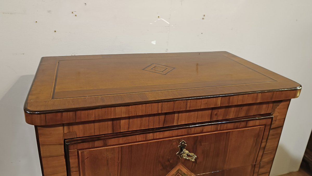 TABLE DE CHEVET AVEC MARQUETTES LOUIS XV-XVI SECONDE MOITIÉ DU 18ème SIÈCLE-photo-8