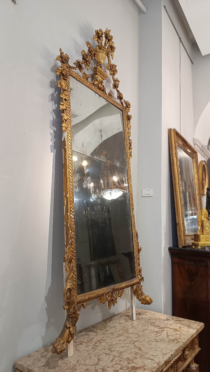GRAND MIROIR NÉOCLASSIQUE DEUXIÈME MOITIÉ DU 18ème SIÈCLE-photo-3