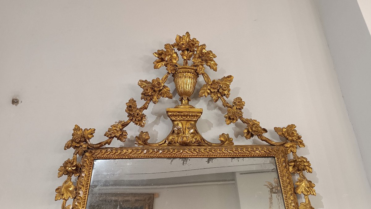 GRAND MIROIR NÉOCLASSIQUE DEUXIÈME MOITIÉ DU 18ème SIÈCLE-photo-4