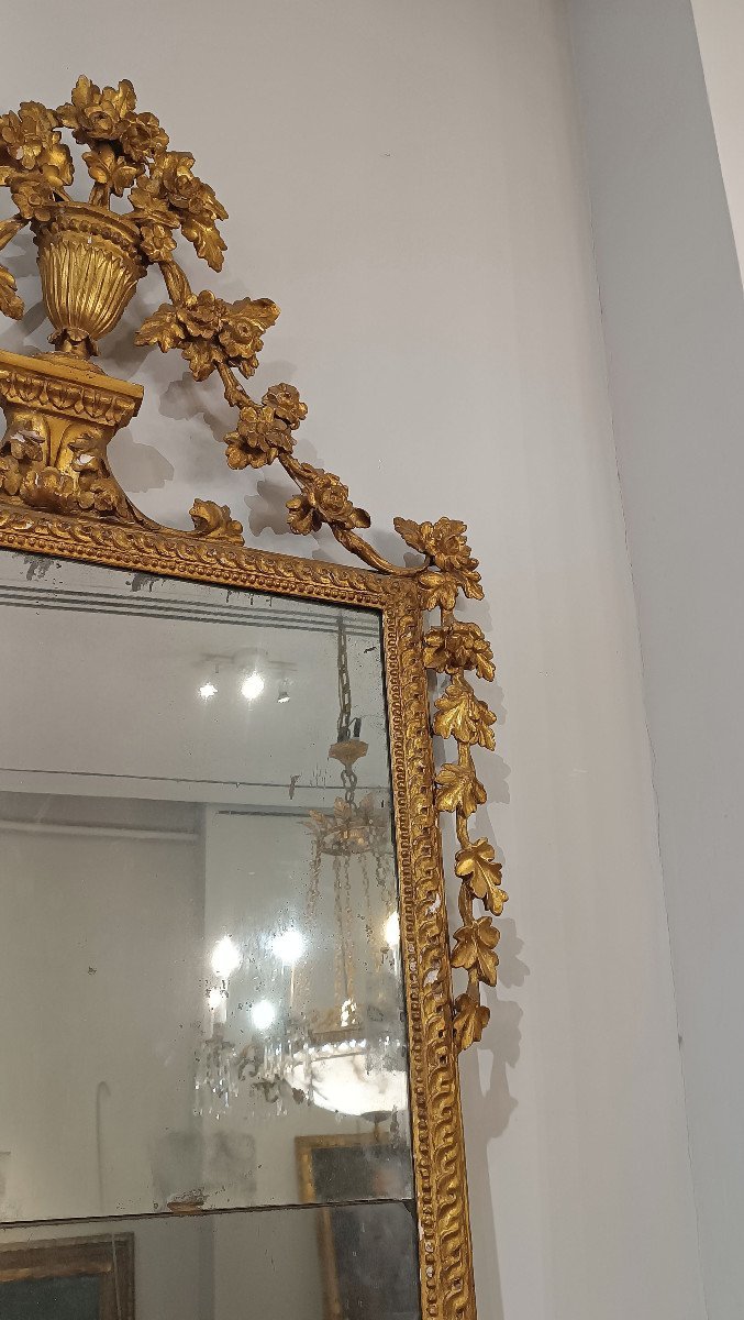 GRAND MIROIR NÉOCLASSIQUE DEUXIÈME MOITIÉ DU 18ème SIÈCLE-photo-1
