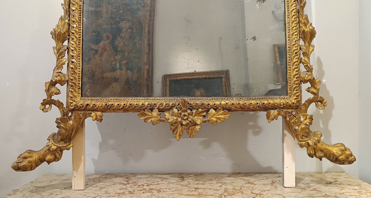 GRAND MIROIR NÉOCLASSIQUE DEUXIÈME MOITIÉ DU 18ème SIÈCLE-photo-2