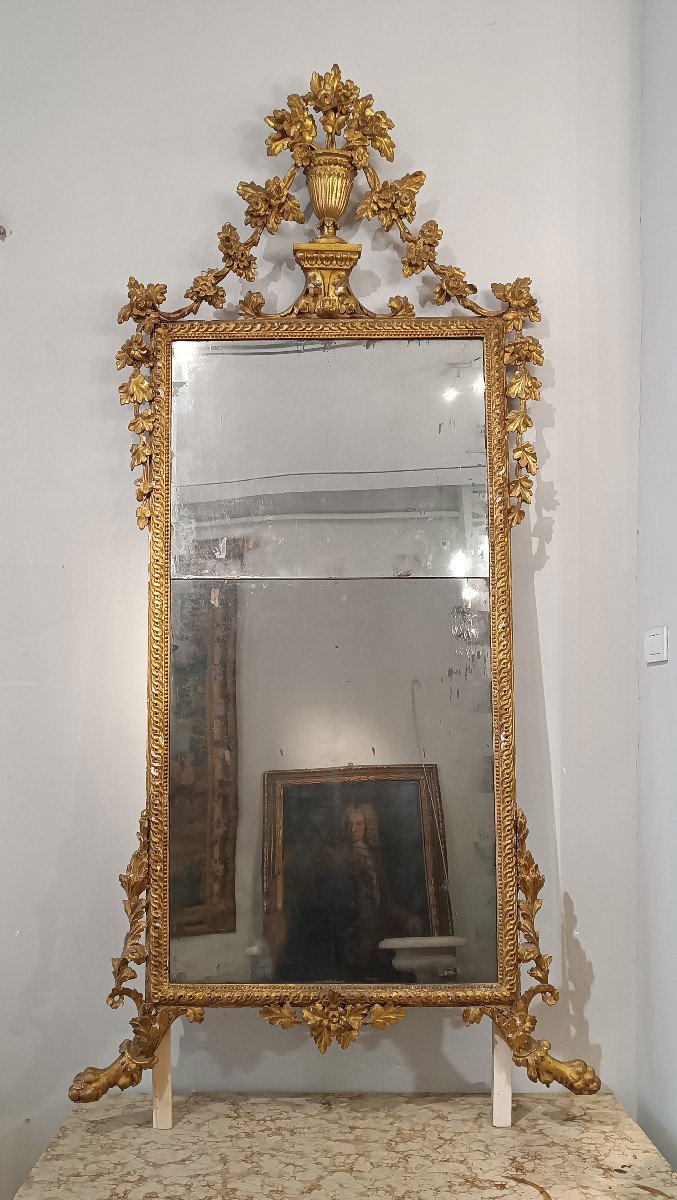 GRAND MIROIR NÉOCLASSIQUE DEUXIÈME MOITIÉ DU 18ème SIÈCLE-photo-7