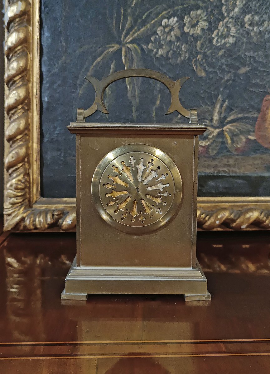 PENDULE D'OFFICIER DE STYLE EMPIRE SECONDE MOITIÉ DU 19ème SIÈCLE-photo-1