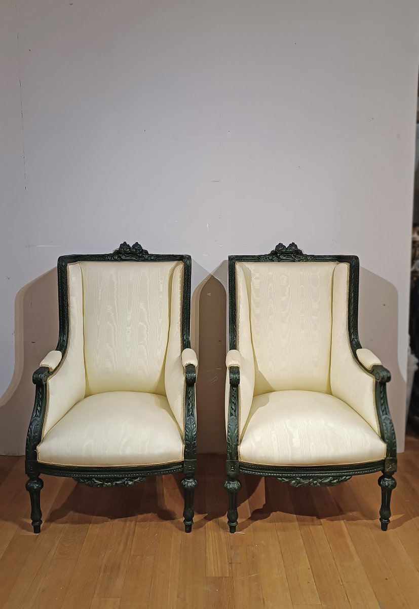 Early 19th Century Pair Of Bergère Armchairs-photo-2