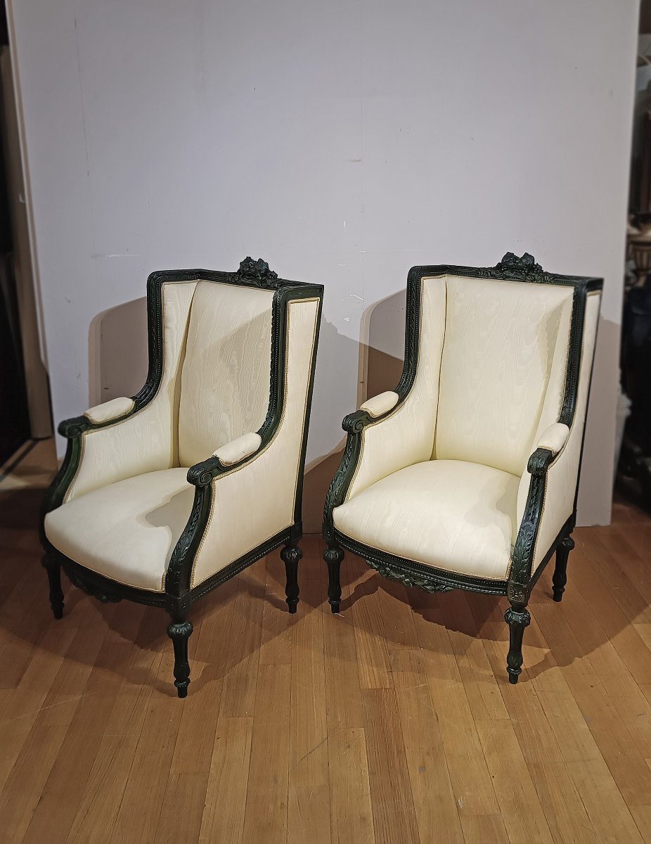 Early 19th Century Pair Of Bergère Armchairs-photo-3