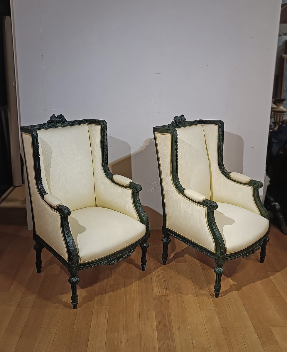 Early 19th Century Pair Of Bergère Armchairs-photo-4