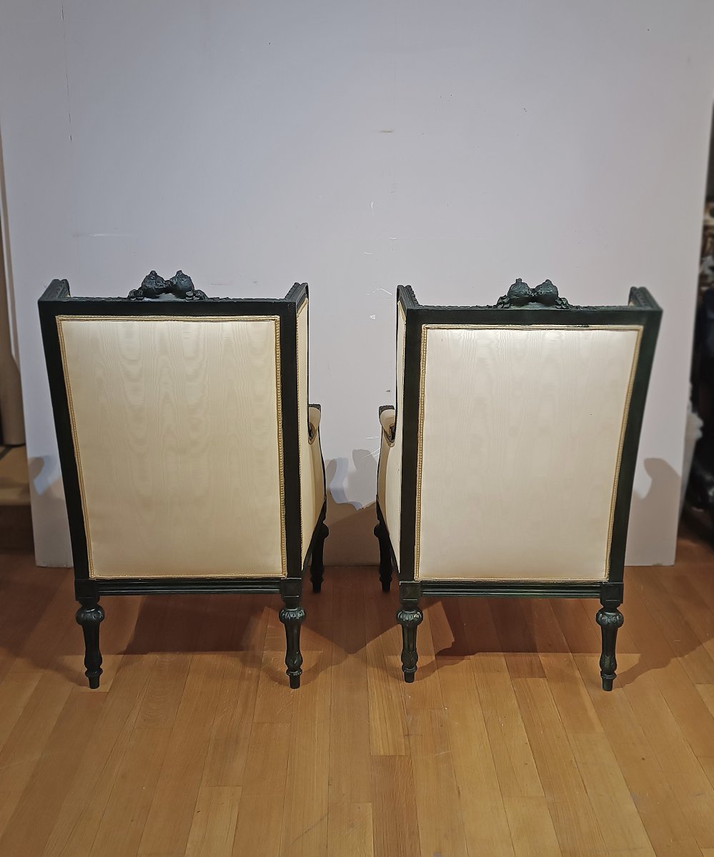 Early 19th Century Pair Of Bergère Armchairs-photo-1