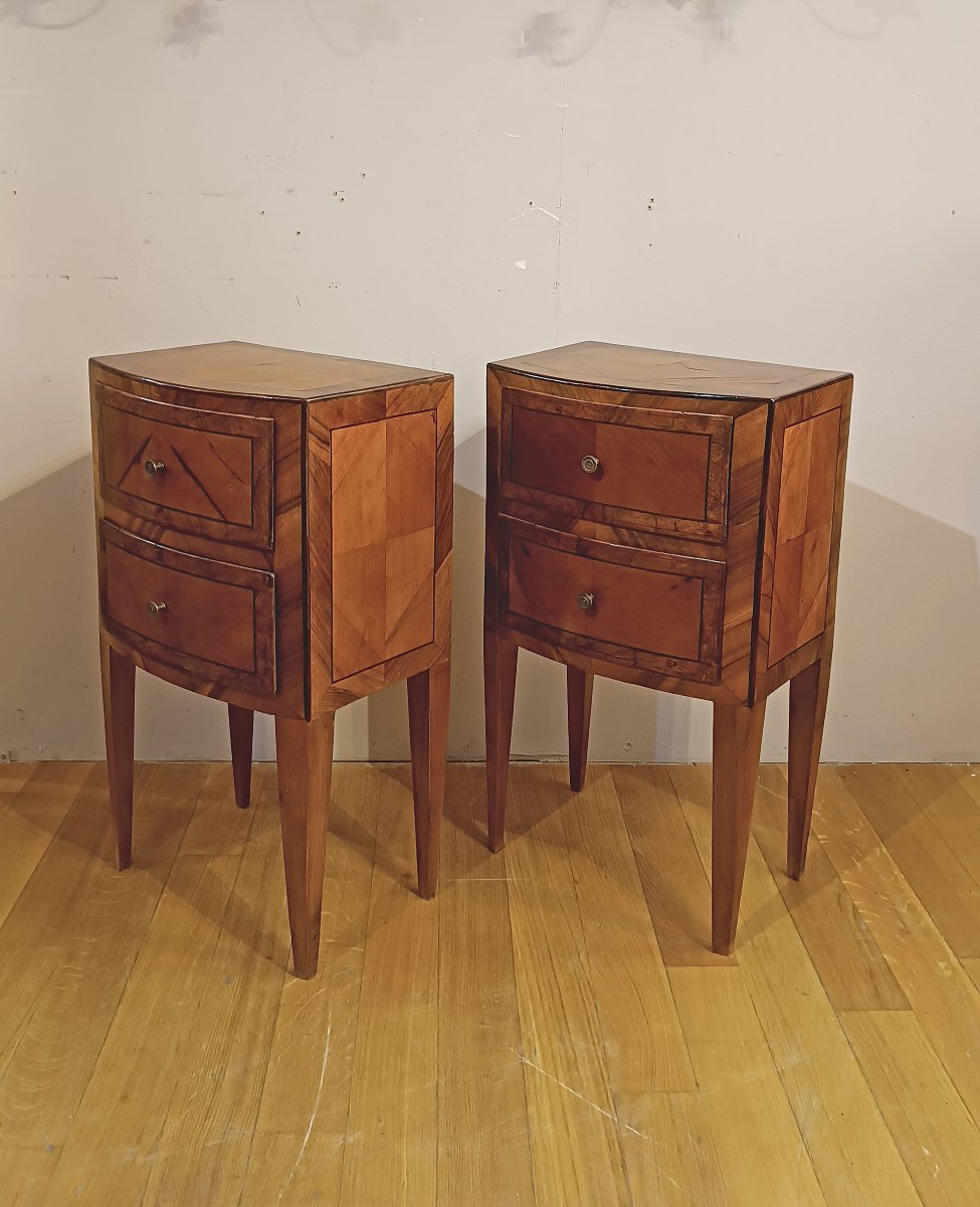 TABLES DE CHEVET DIRECTOIRE EN PLACAGE FIN DU 18ème SIÈCLE-photo-2