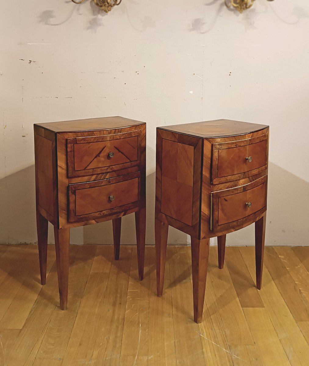 TABLES DE CHEVET DIRECTOIRE EN PLACAGE FIN DU 18ème SIÈCLE-photo-3