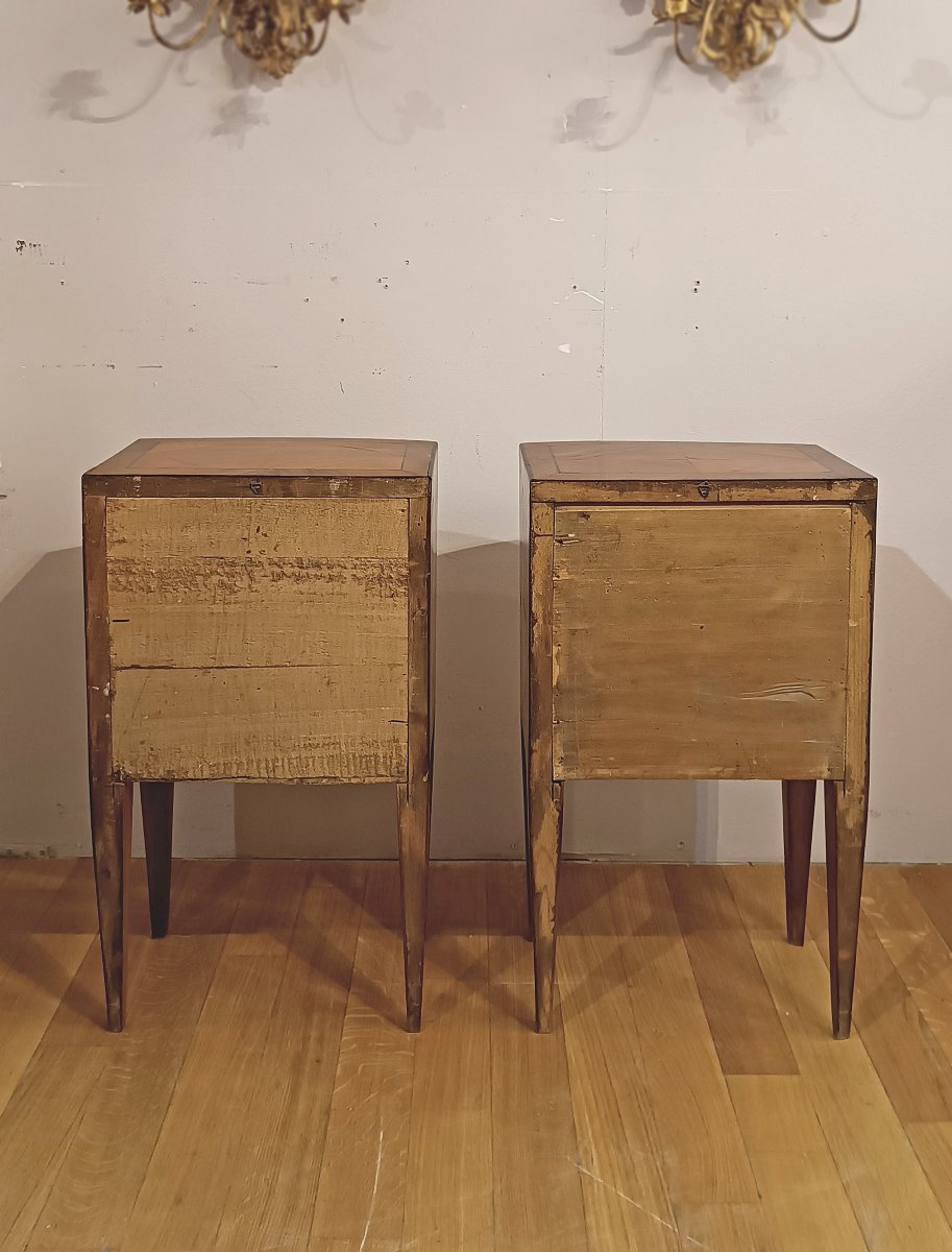 TABLES DE CHEVET DIRECTOIRE EN PLACAGE FIN DU 18ème SIÈCLE-photo-4