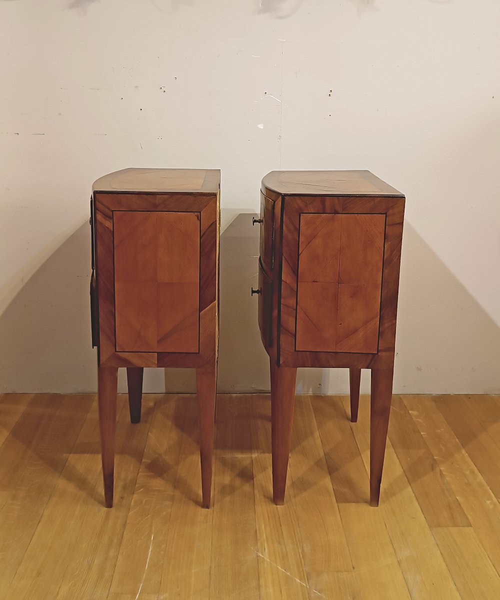TABLES DE CHEVET DIRECTOIRE EN PLACAGE FIN DU 18ème SIÈCLE-photo-1