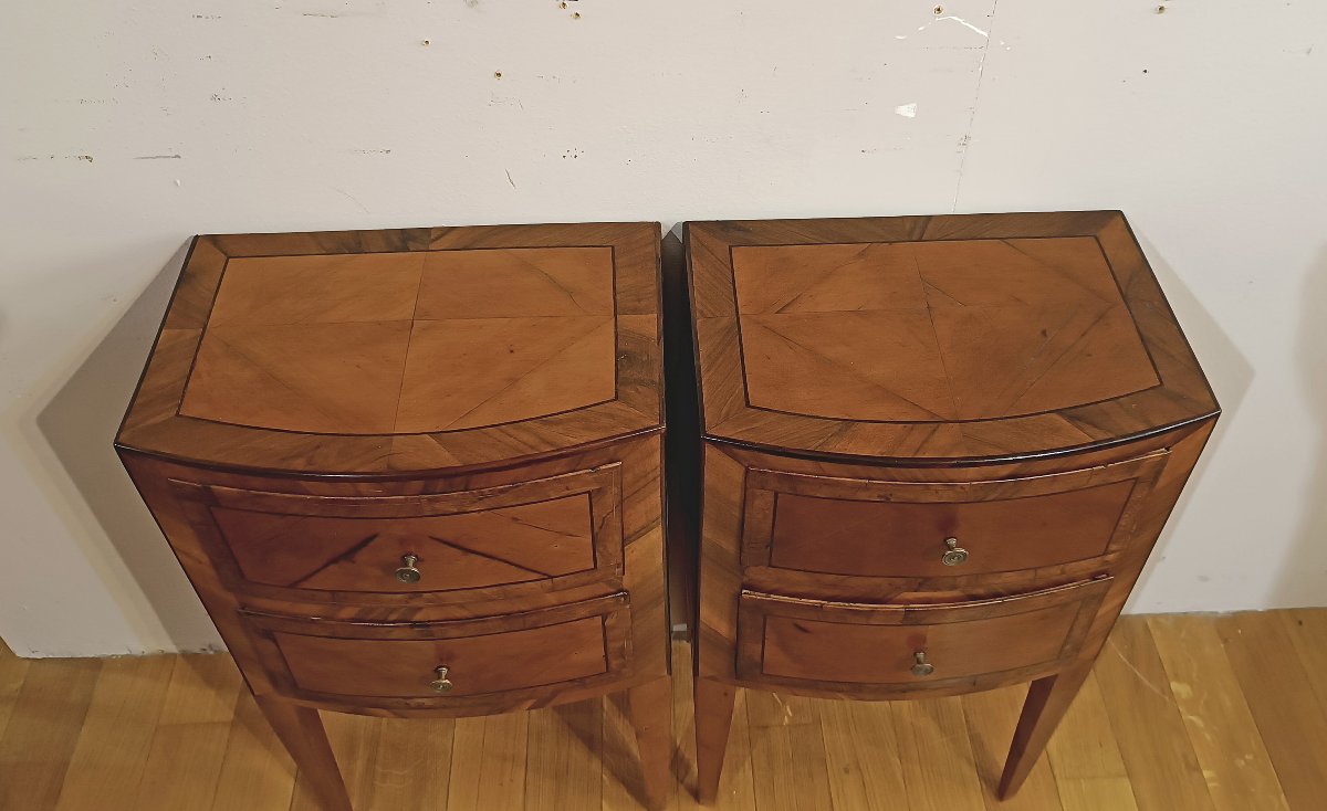 TABLES DE CHEVET DIRECTOIRE EN PLACAGE FIN DU 18ème SIÈCLE-photo-2
