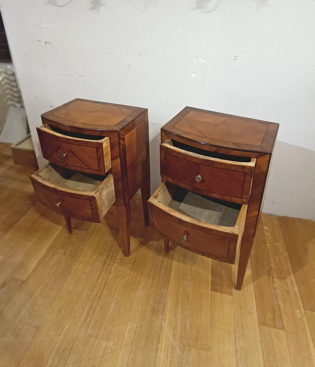 TABLES DE CHEVET DIRECTOIRE EN PLACAGE FIN DU 18ème SIÈCLE-photo-3