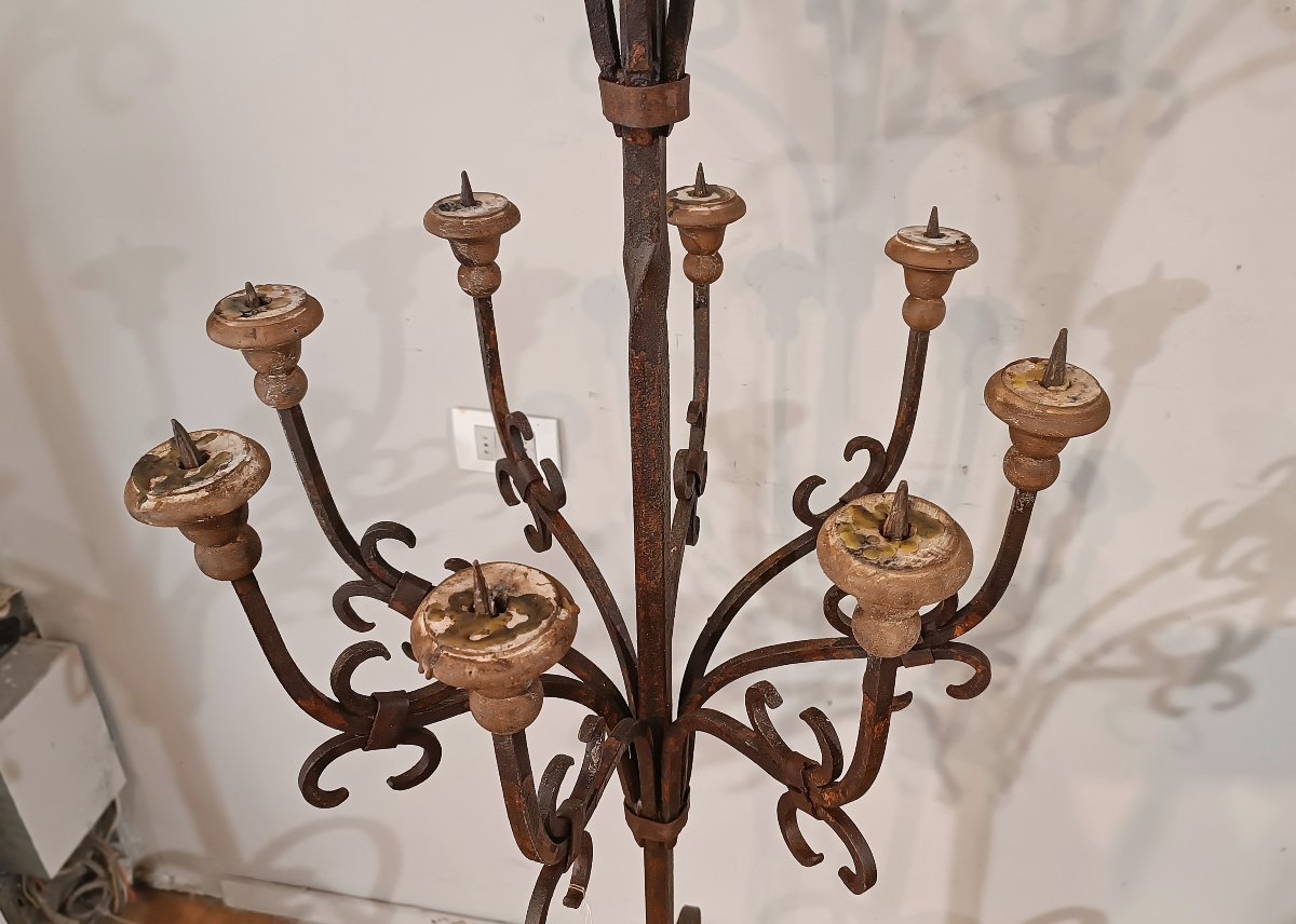 19th Century Pair Of Iron Torches-photo-2