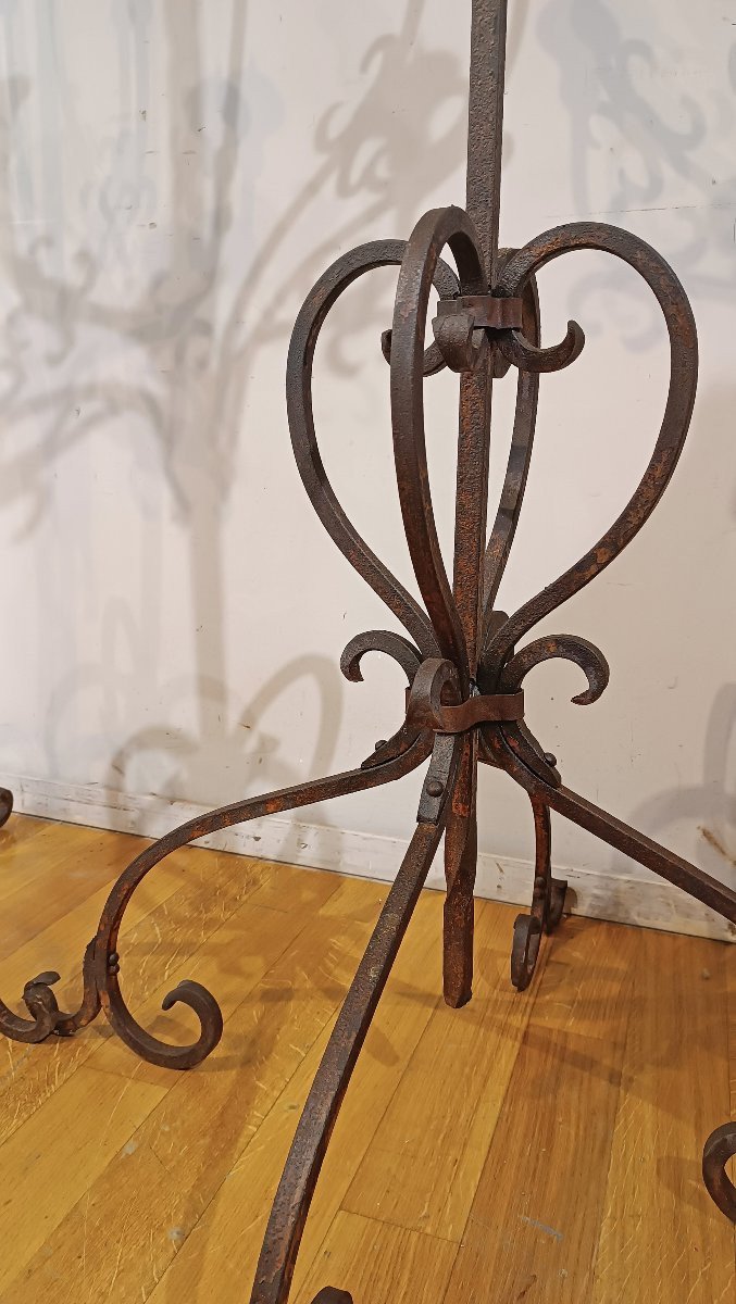 19th Century Pair Of Iron Torches-photo-3