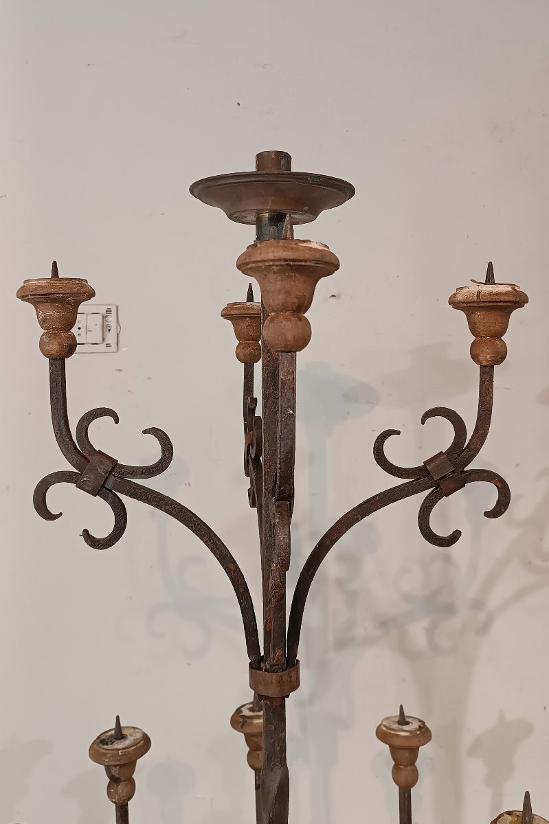 19th Century Pair Of Iron Torches-photo-7