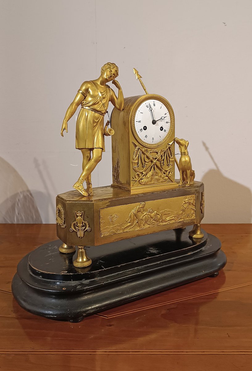 Late 18th Century Gilt Bronze Clock With Adonis-photo-2