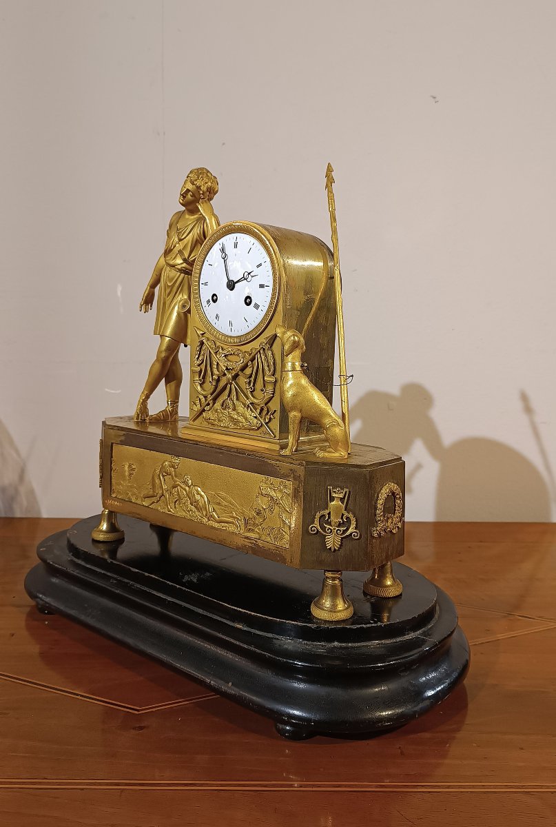 Late 18th Century Gilt Bronze Clock With Adonis-photo-3