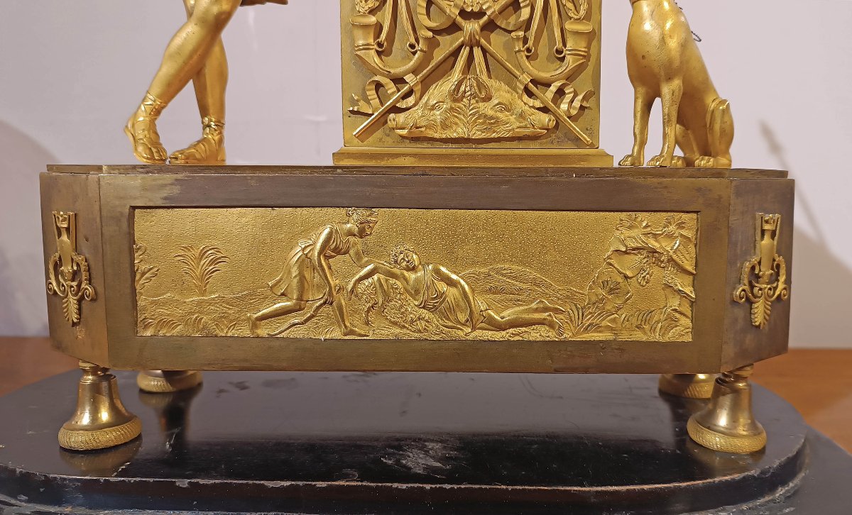 Late 18th Century Gilt Bronze Clock With Adonis-photo-4