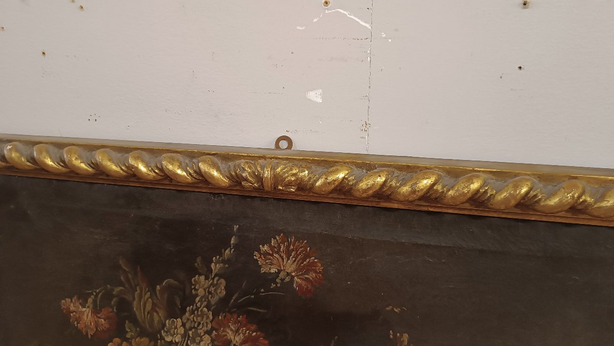 Late 17th Century Pair Of Paintings With Flowers And Fruit-photo-7