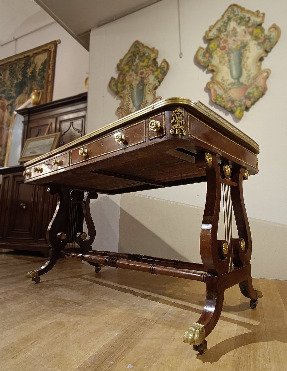 Mid-19th Century Napoleon III Veneered Writing Desk-photo-6