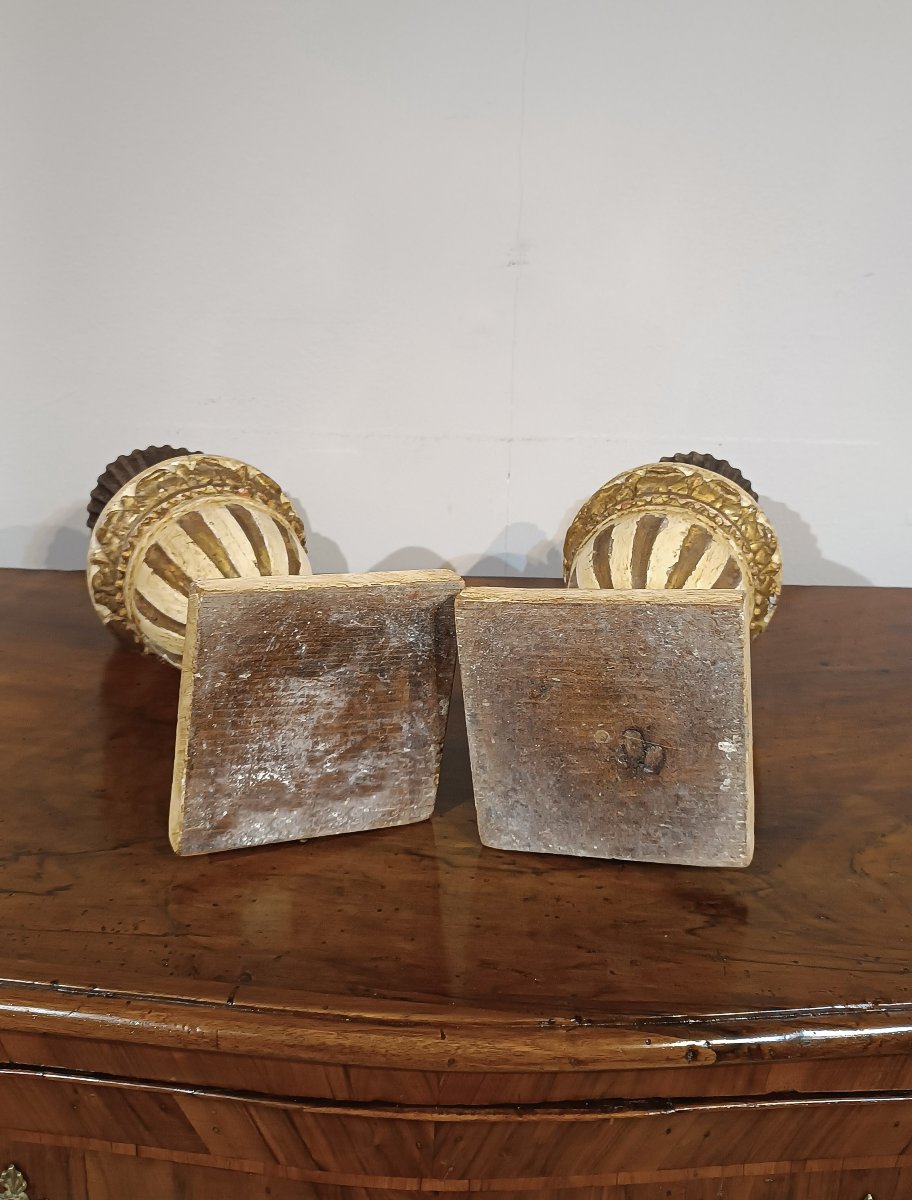PAIRE DE CANDÉLABRES LAQUÉS ET DORÉS SECONDE MOITIÉ DU 18ème SIÈCLE-photo-6