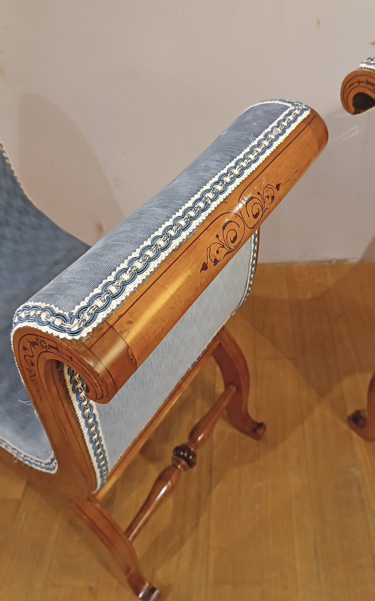 First Half Of The 19th Century Pair Of Charles X Stools-photo-4