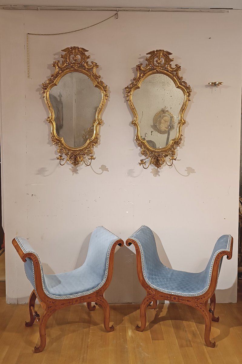 First Half Of The 19th Century Pair Of Charles X Stools-photo-6