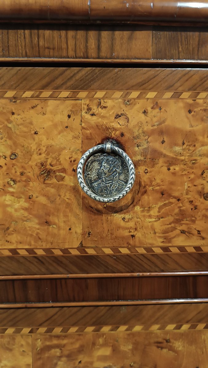 Second Half Of The 18th Century Louis XVI Veneered Chest Of Drawers-photo-4