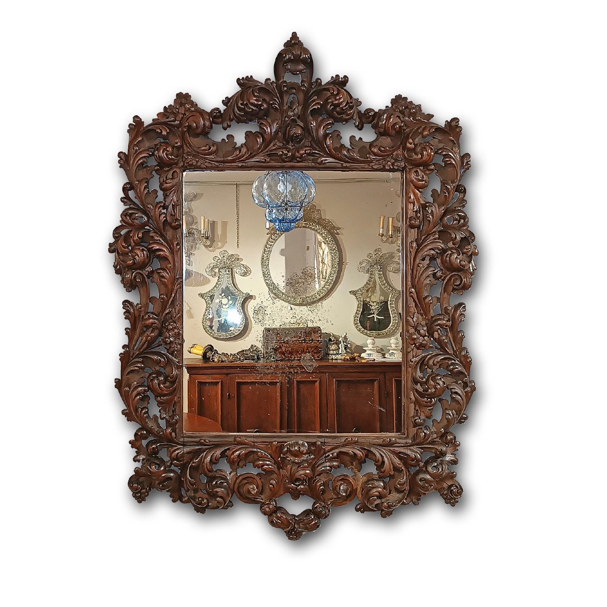 Late 17th Century Louis XIV Mirror In Walnut 