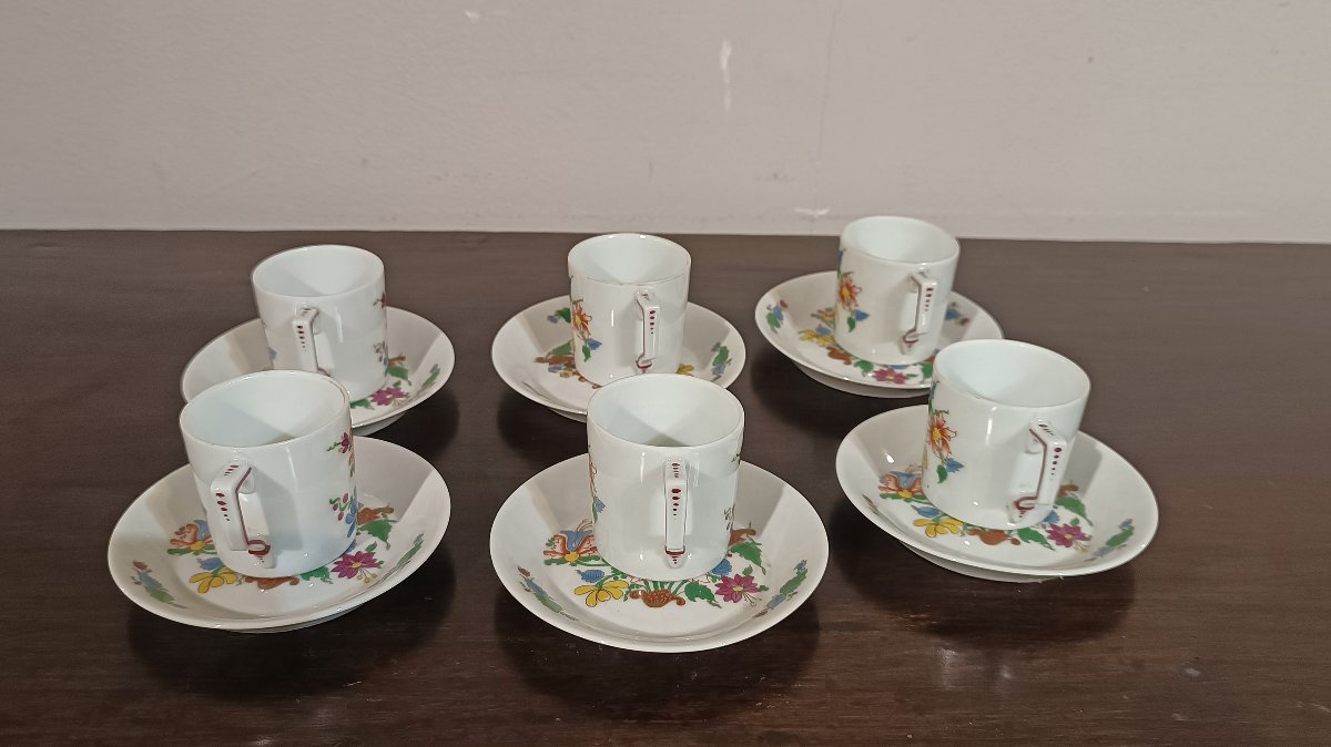SERVICE DE SIX TASSES TULIPES GINORI FIN DU 18ème SIÈCLE-photo-3