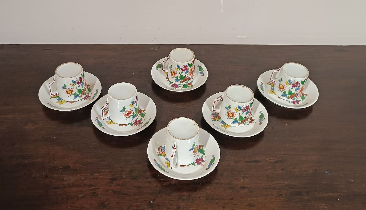 SERVICE DE SIX TASSES TULIPES GINORI FIN DU 18ème SIÈCLE-photo-1