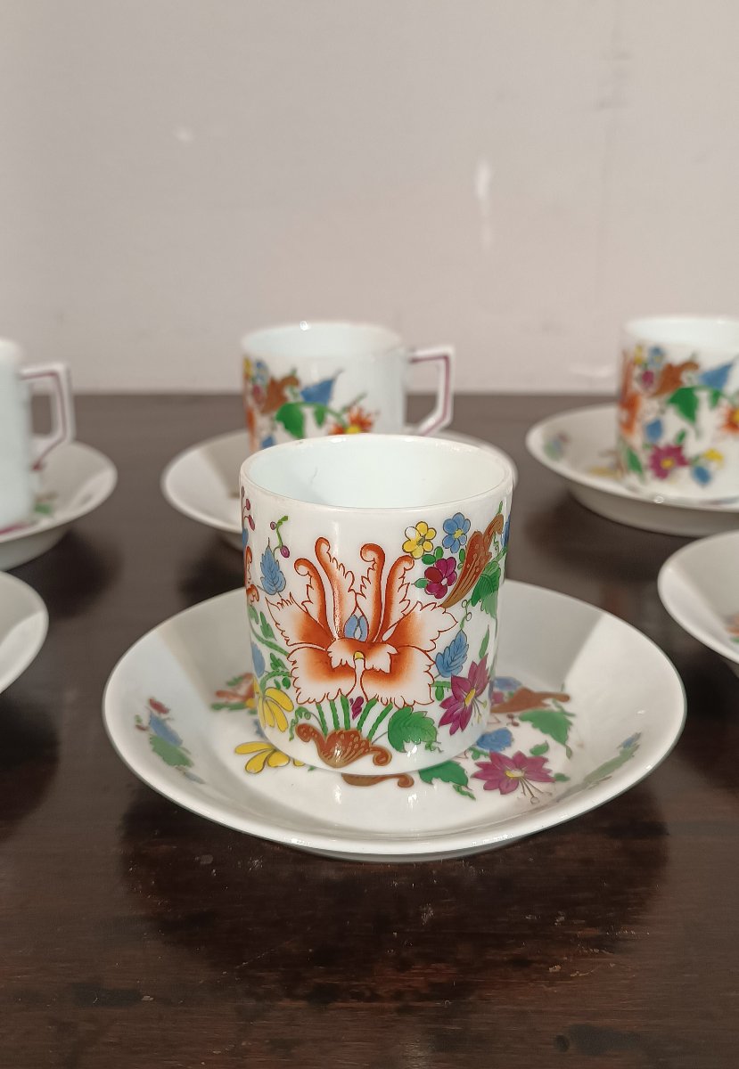 SERVICE DE SIX TASSES TULIPES GINORI FIN DU 18ème SIÈCLE-photo-2