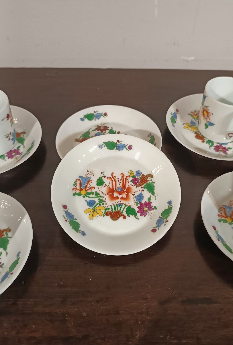 SERVICE DE SIX TASSES TULIPES GINORI FIN DU 18ème SIÈCLE-photo-4