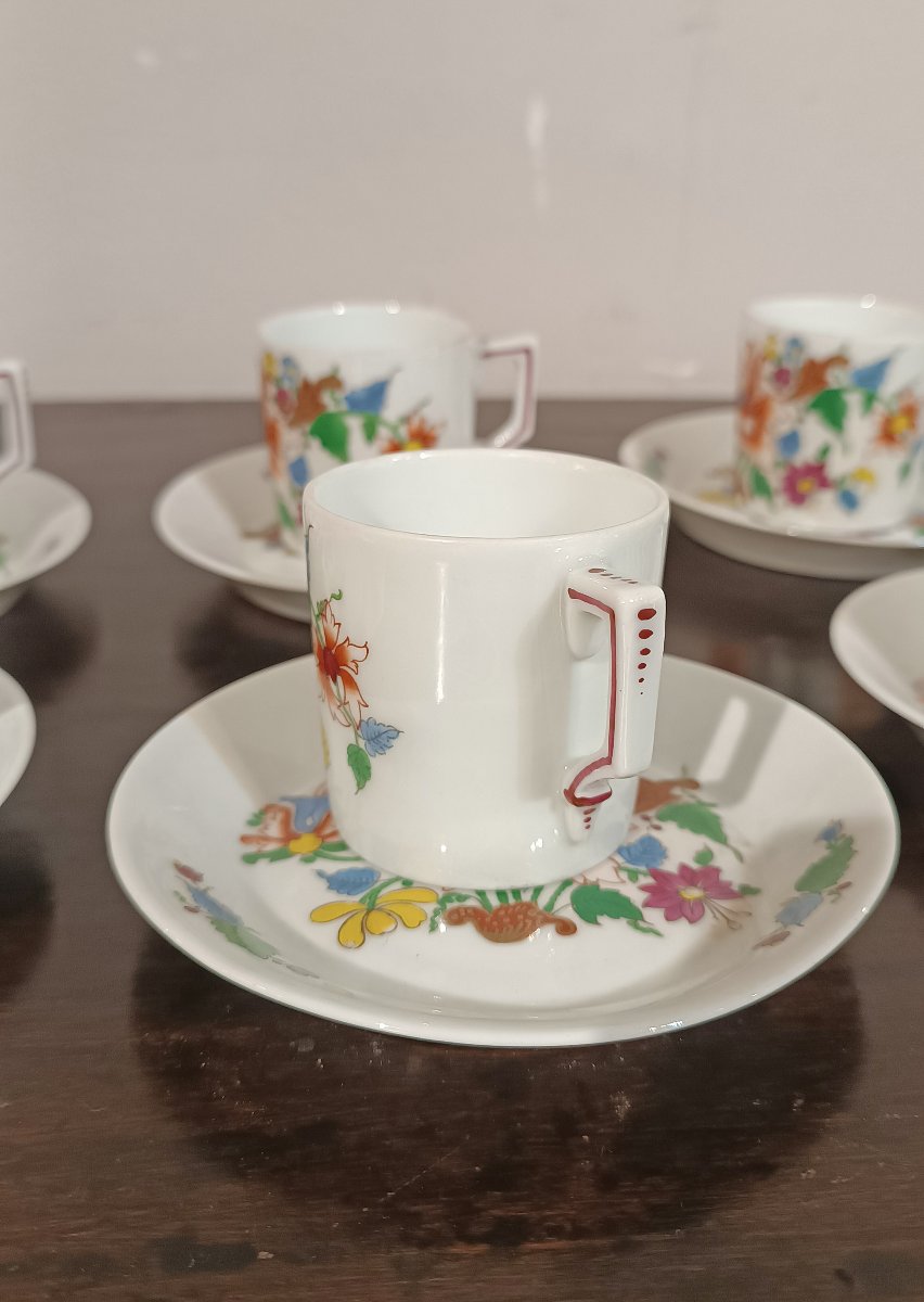SERVICE DE SIX TASSES TULIPES GINORI FIN DU 18ème SIÈCLE-photo-5