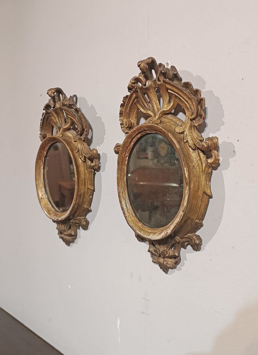Mid-18th Century Pair Of Small Louis XV Mirrors-photo-2