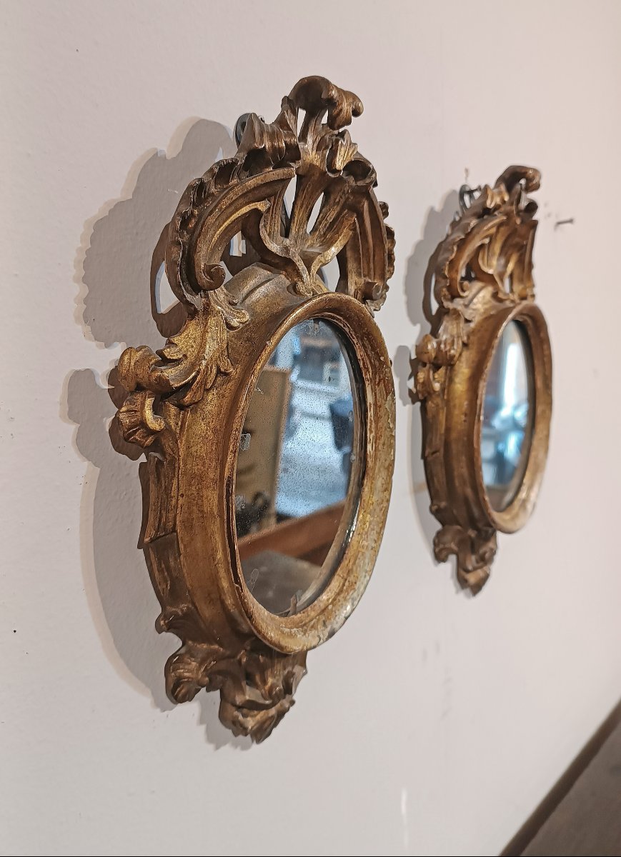 Mid-18th Century Pair Of Small Louis XV Mirrors-photo-3