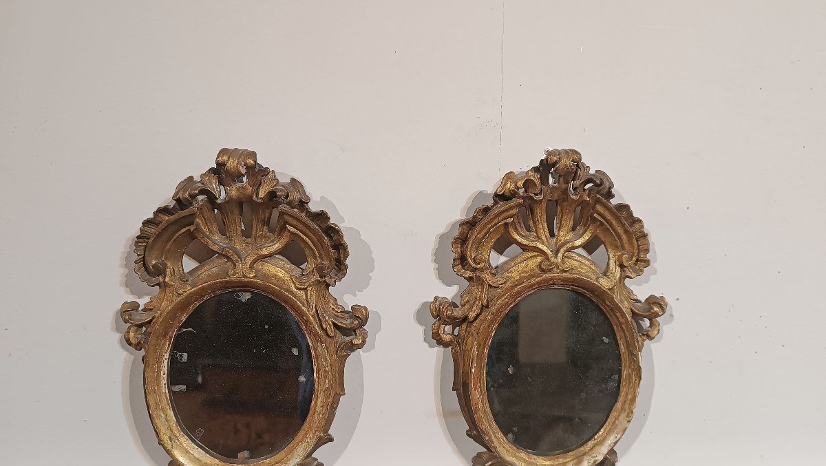 Mid-18th Century Pair Of Small Louis XV Mirrors-photo-4