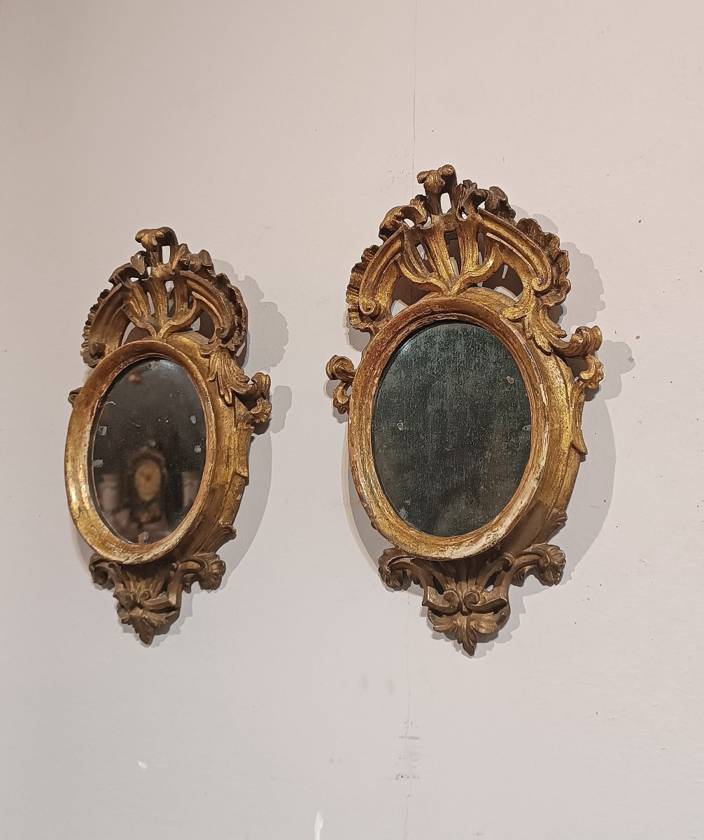 Mid-18th Century Pair Of Small Louis XV Mirrors-photo-4