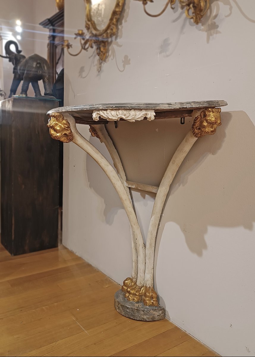 Second Half Of The 18th Century Painted Wood Console Table-photo-2
