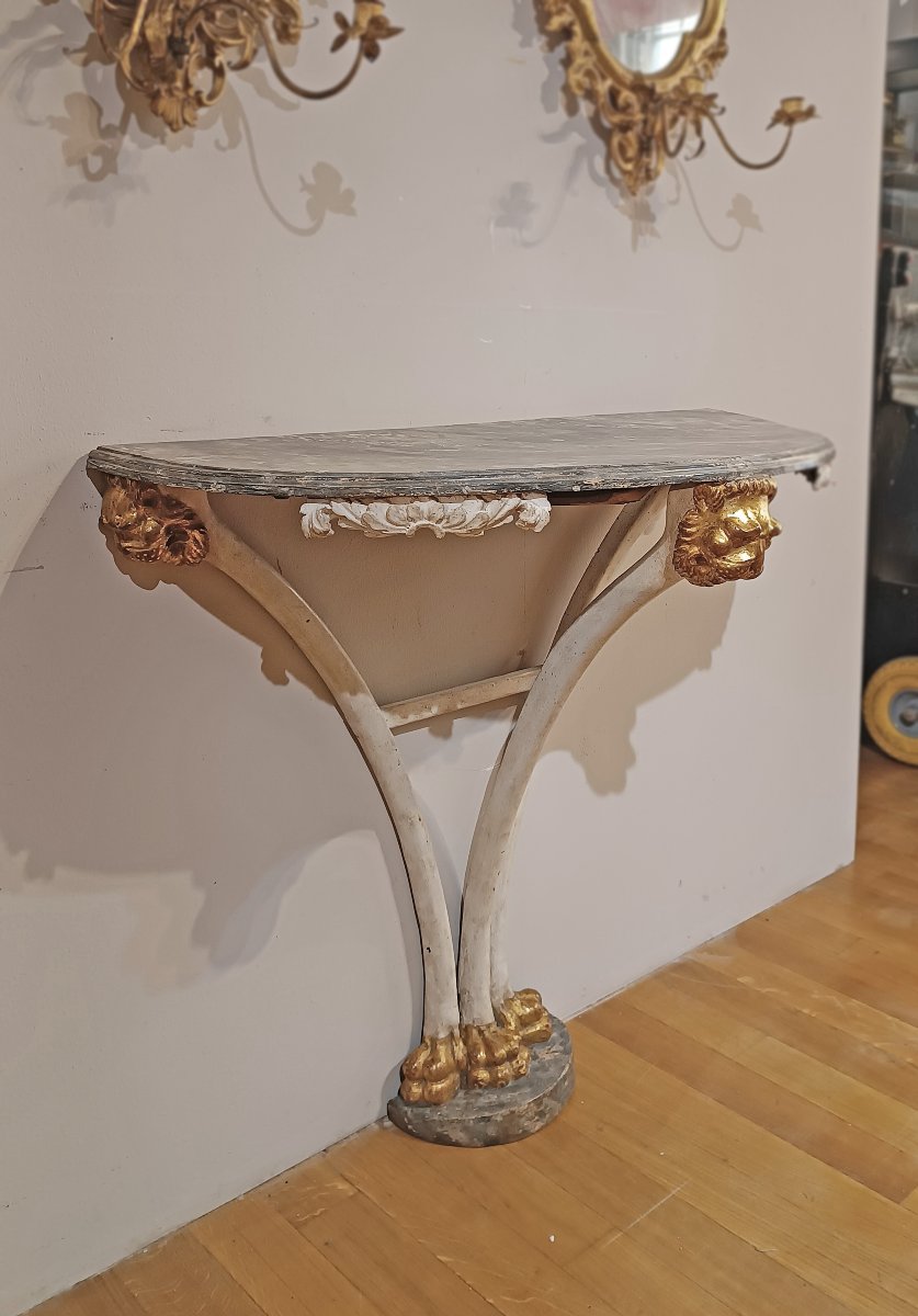 Second Half Of The 18th Century Painted Wood Console Table-photo-3