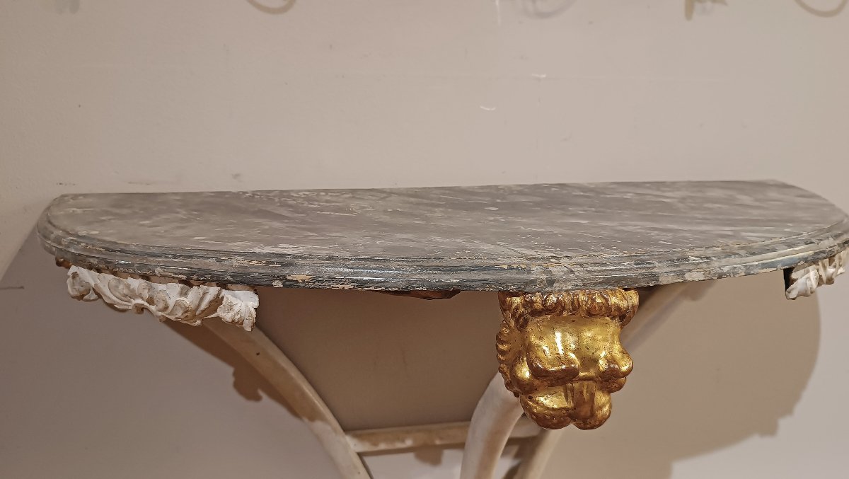 Second Half Of The 18th Century Painted Wood Console Table-photo-1