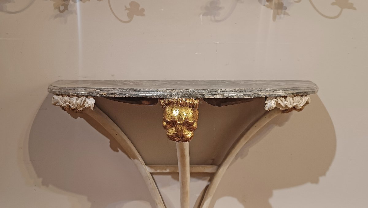 Second Half Of The 18th Century Painted Wood Console Table-photo-3